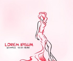 Hand drawn bride background vector