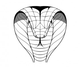 Hand drawn cobra design vector