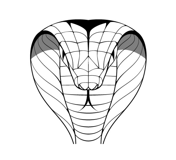 Hand drawn cobra design vector