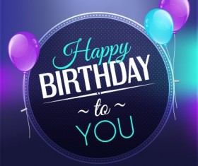 Creative Happy Birthday background with balloon vector 01