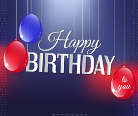 Creative Happy Birthday background with balloon vector 02