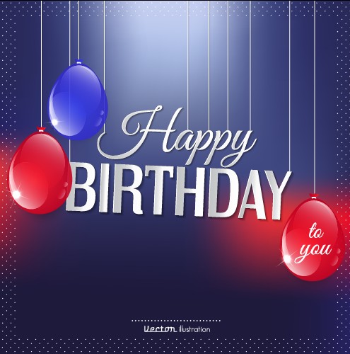 Creative Happy Birthday background with balloon vector 02