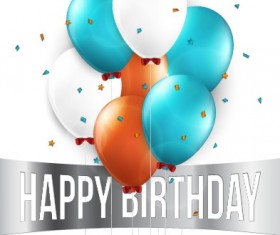 Creative Happy Birthday background with balloon vector 03