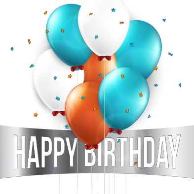 Creative Happy Birthday background with balloon vector 03
