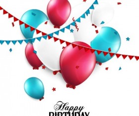 Creative Happy Birthday background with balloon vector 04