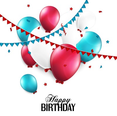 Creative Happy Birthday background with balloon vector 04