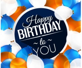 Creative Happy Birthday background with balloon vector 05
