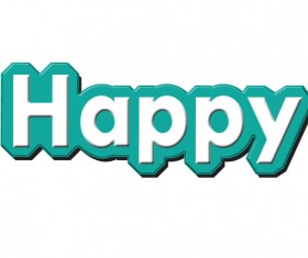 Happy text design psd material