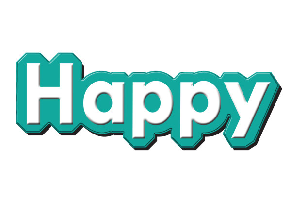 Happy text design psd material
