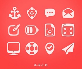 Irregular shapes cute psd web icons