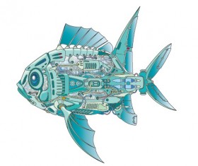 Mechanical Fish creative design vector