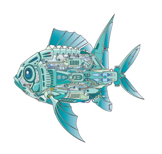 Mechanical Fish creative design vector