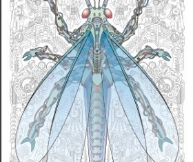 Mechanical fly creative design vector