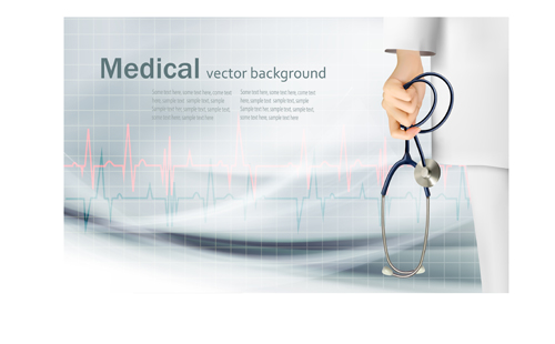 Medical elements vector background material
