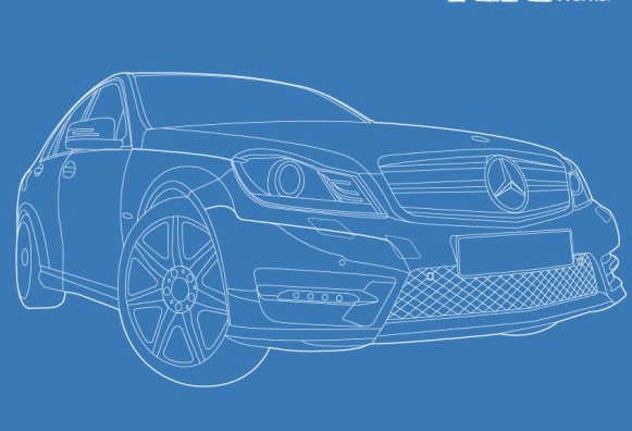Mercedes-Benz car creative design vector