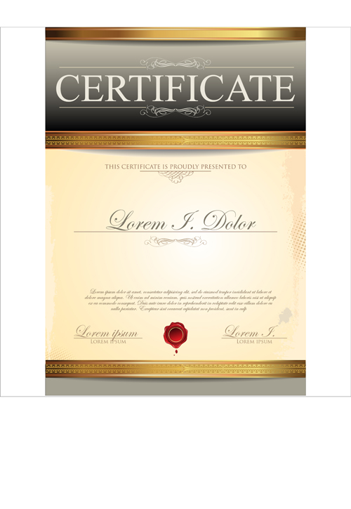 Modern certificate creative template vector 01