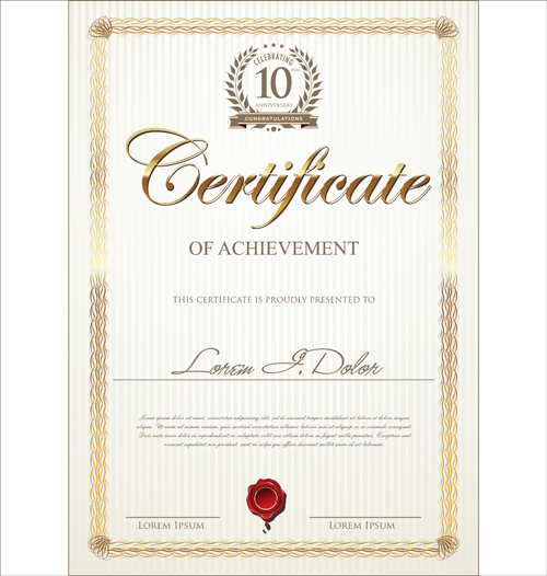 Modern certificate creative template vector 05