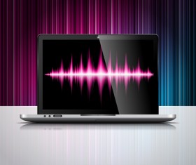 Modern monitor with technology vector 03