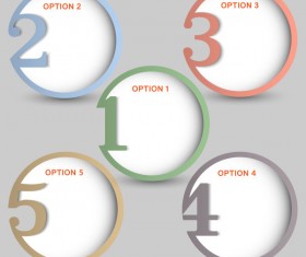 Round numbered banners design vector