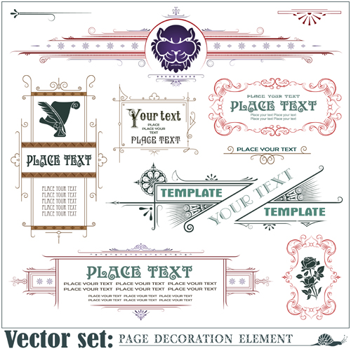 Page decoration borders and frames vector 01