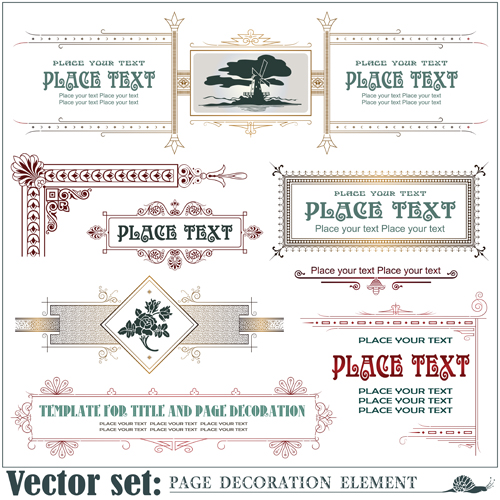 Page decoration borders and frames vector 02