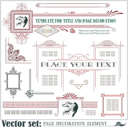 Page decoration borders and frames vector 03