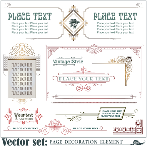 Page decoration borders and frames vector 04