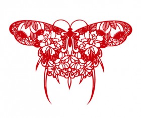 Paper cut butterfly design vector