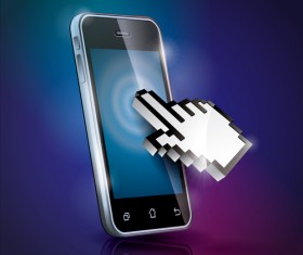 Phone screen and mouse pointer vector