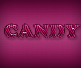 Pink candy text design psd material