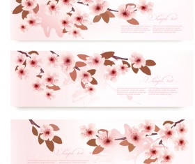 Pink cherry vector banner