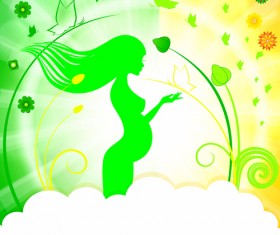 Pregnant woman with elegant background 02