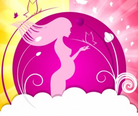 Pregnant woman with elegant background 03