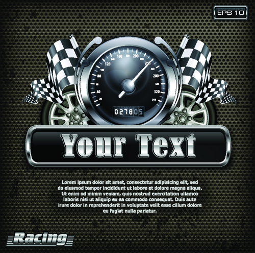 Racing poster creative vector material 02