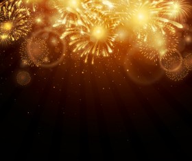 Realistic fireworks colored background vector graphics 07