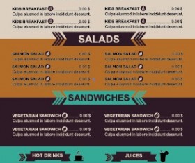 Restaurant menu price List template vector 05