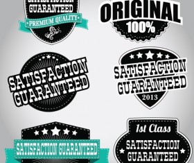 Retro Premium Quality Labels with Ribbon Vector 02
