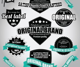 Retro Premium Quality Labels with Ribbon Vector 04