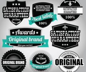 Retro Premium Quality Labels with Ribbon Vector 10