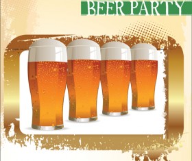 Retro beer poster desgin elements vector 03