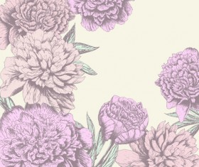 Retro hand drawn flowers background design 04