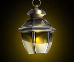 Retro lamp vector material 02