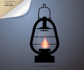 Retro lamp vector material 04
