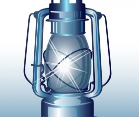 Retro lamp vector material 05