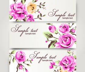Retro rose with banner design vector