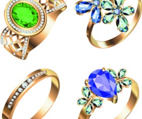 Realistic rings creative design vector set 04