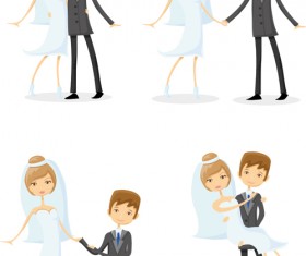 Romantic bride and groom design vector 01