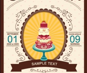 Romantic wedding invitation card creative vector 02