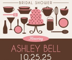 Romantic wedding invitation card creative vector 06