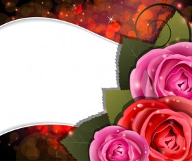 Roses with shiny background vector
